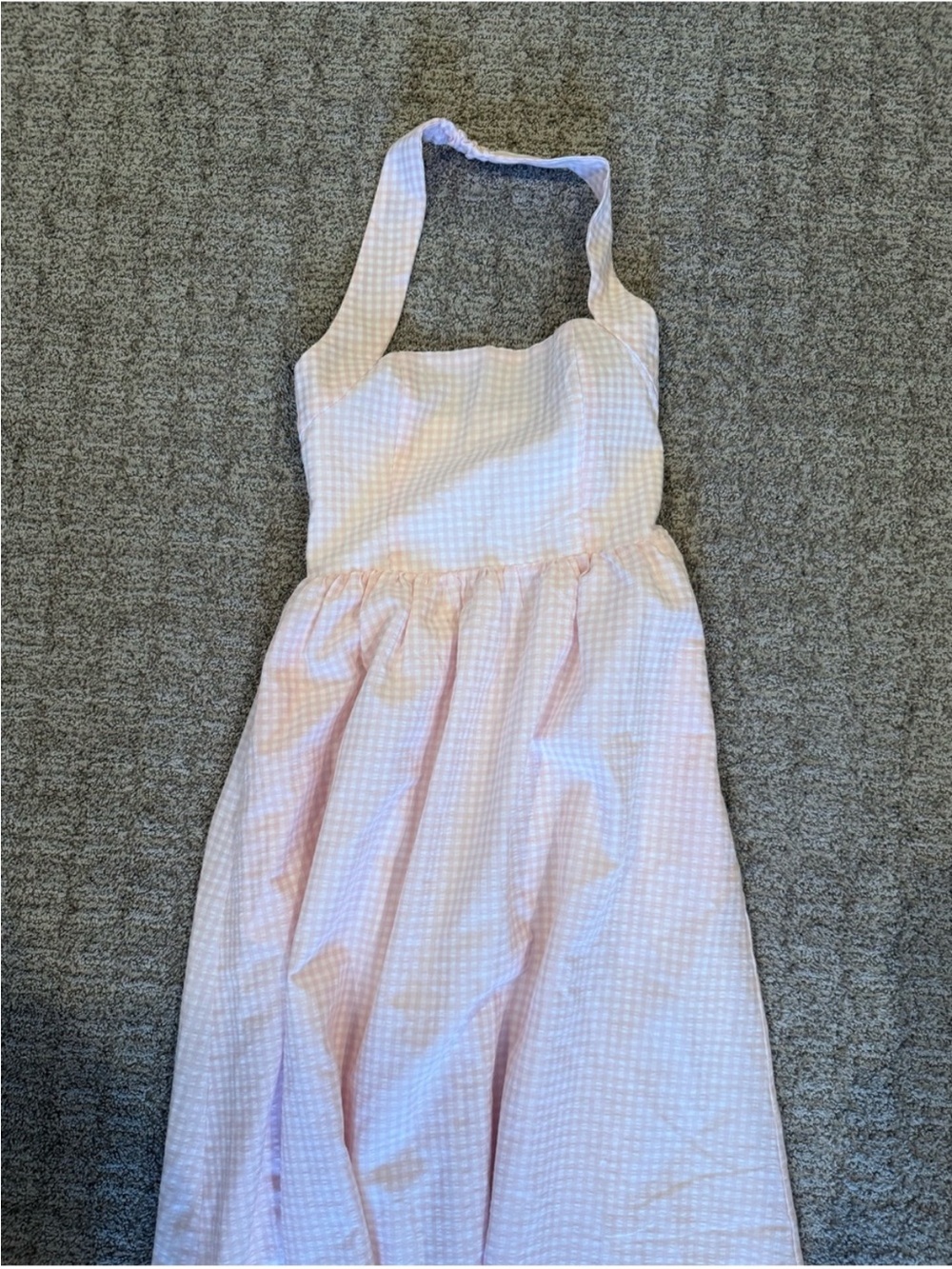 Petal and Pup- SZ 2 NWT Light Pink Gingham Halter Midi Dress - Picture 9 of 11